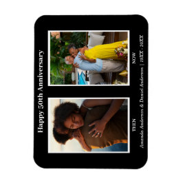 Íman Aniversário da Colagem de Fotos em Preto e Branco