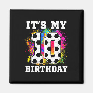 Íman Aniversário de 10 anos Tema de Futebol É Meu 10º A