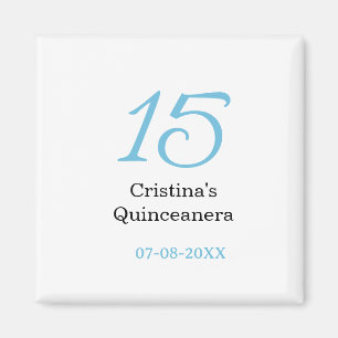 Íman aniversário de 15 anos da quinceanera azul preto l