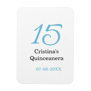 Íman aniversário de 15 anos da quinceanera azul preto l