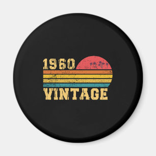 Íman Aniversário de 1960 Pôr do Sol Vintage Retro   