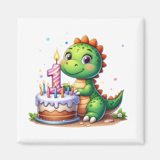 Íman Aniversário de 1 ano do Dino (Frente)