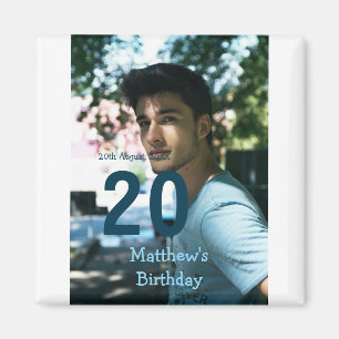 Íman aniversário de 20 anos adicionar nome foto data ho