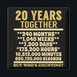 Íman Aniversário de 20 anos de 20 de Shirt Golpe de Pre<br><div class="desc">20 anos Aniversário T Shirt 20 Gift Casais T-shirt.png</div>