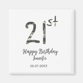 Íman aniversário de 21 anos adiciona nome data ano mode