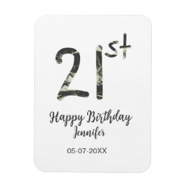 Íman aniversário de 21 anos adiciona nome data ano mode