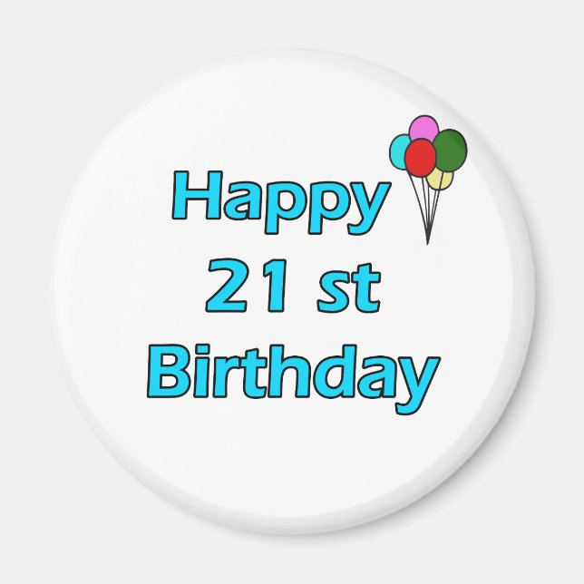 Íman Aniversário de 21 anos feliz (Frente)