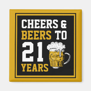 Íman aniversário de 21 anos para saudações e cervejas a
