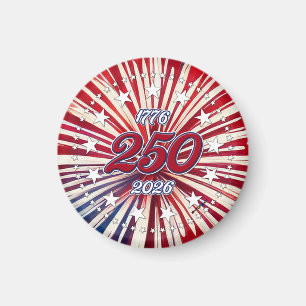 Íman Aniversário de 250 anos da América 1776-2026 Fogos