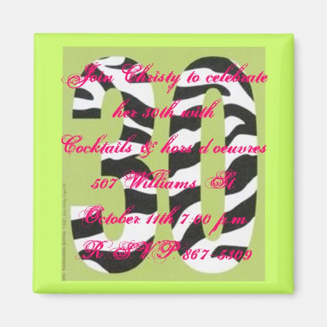 Íman aniversário de 30 anos (Frente)