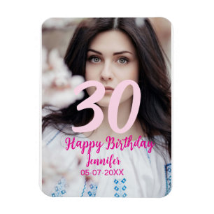 Íman aniversário de 30 anos adicionar nome data ano fot