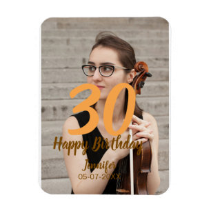 Íman aniversário de 30 anos adicionar nome data ano fot
