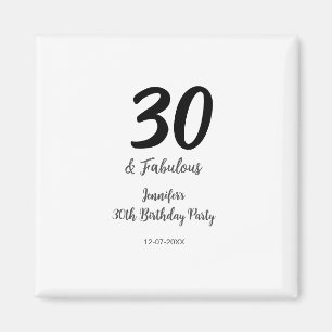 Íman aniversário de 30 anos adicionar nome data ano neg