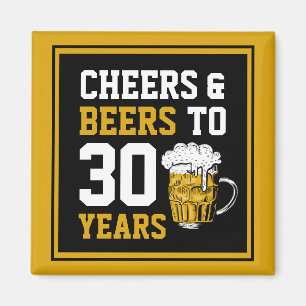 Íman aniversário de 30 anos para saudações e cerveja