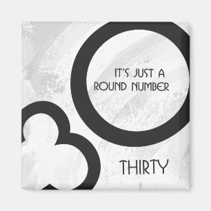 Íman Aniversário de 30 Décadas Branco