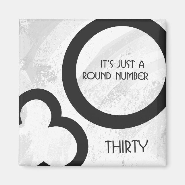 Íman Aniversário de 30 Décadas Branco (Frente)