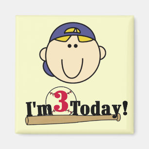 Íman Aniversário de 3 anos de Baseball Bloneiro