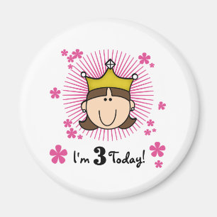 Íman Aniversário de 3 anos triguenho da princesa