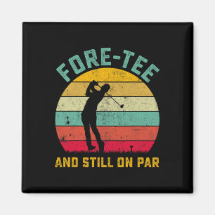 Íman Aniversário de 40 anos De Golfe Engraçado Retro Fo