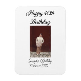 Íman Aniversário de 40 anos feliz, simples e simples