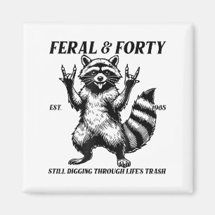 Íman Aniversário de 40 anos Funny Est 1985 Feral &