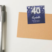 aniversário de 40 anos marinho estrelas prateadas 