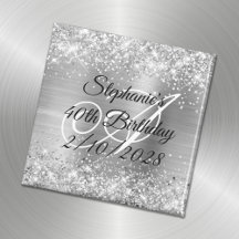 Aniversário de 40 anos Monogramado com Brilho e Fo