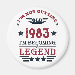 Íman Aniversário de 40 anos personalizado vintage dá ve