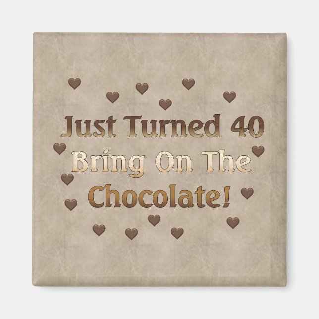Íman aniversário de 40 anos significa chocolate (Frente)