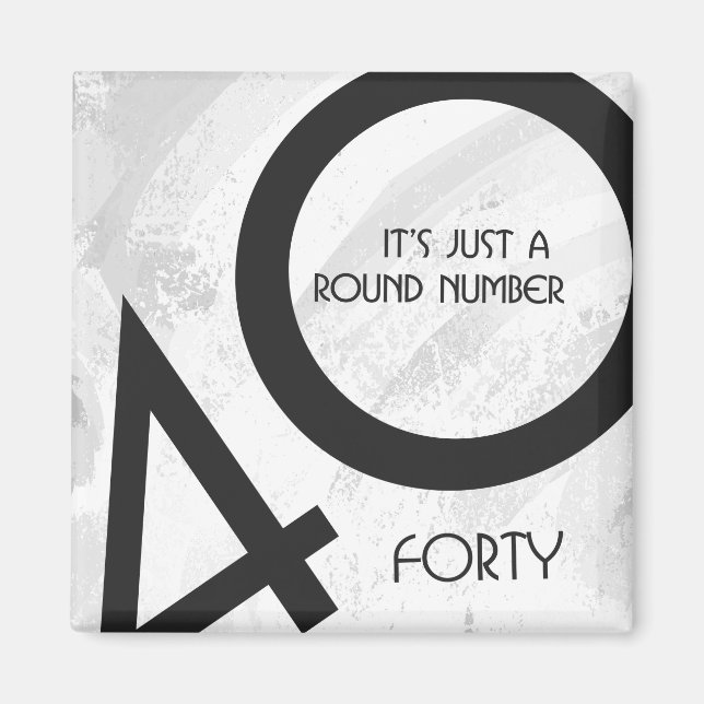 Íman Aniversário de 40 Décadas Branco (Frente)