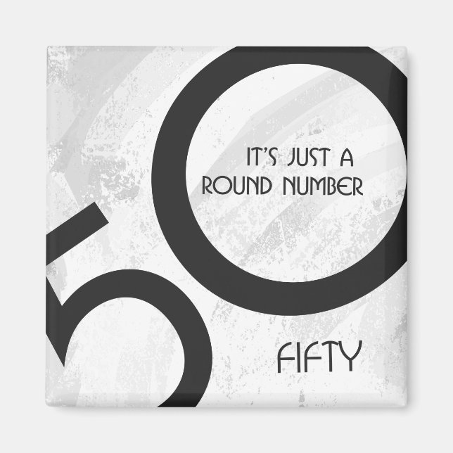 Íman Aniversário de 50 Décadas Branco (Frente)