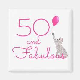 Íman Aniversário De 50 E Gatos Fabulosos