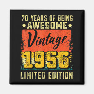 Íman Aniversário de 70 anos Vintage 1956 Decoração de 7