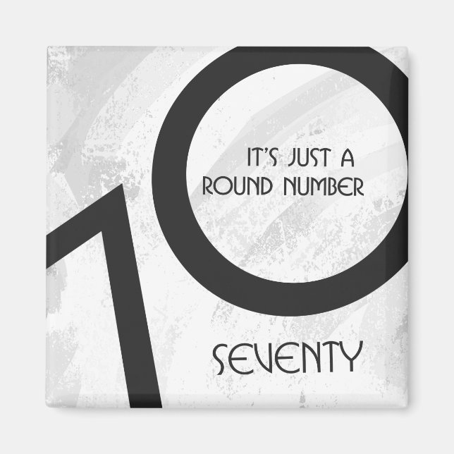 Íman Aniversário de 70 Décadas Branco (Frente)