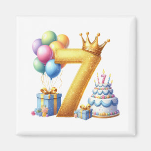 Íman Aniversário de 7 anos dourado