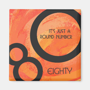 Íman Aniversário de 80 Década Laranja