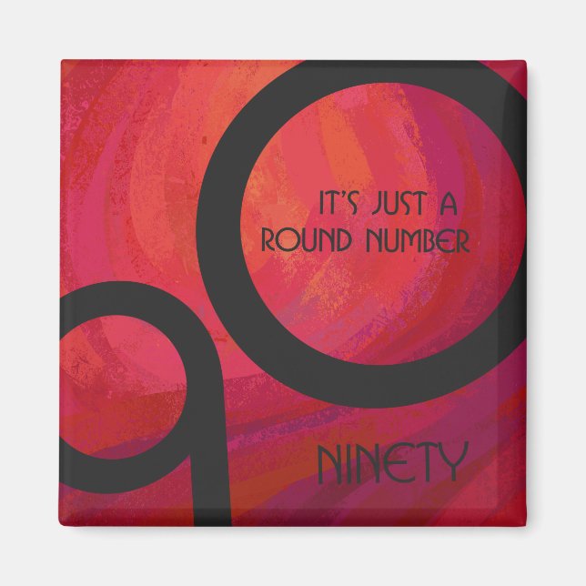 Íman Aniversário de 90 Década Vermelha (Frente)