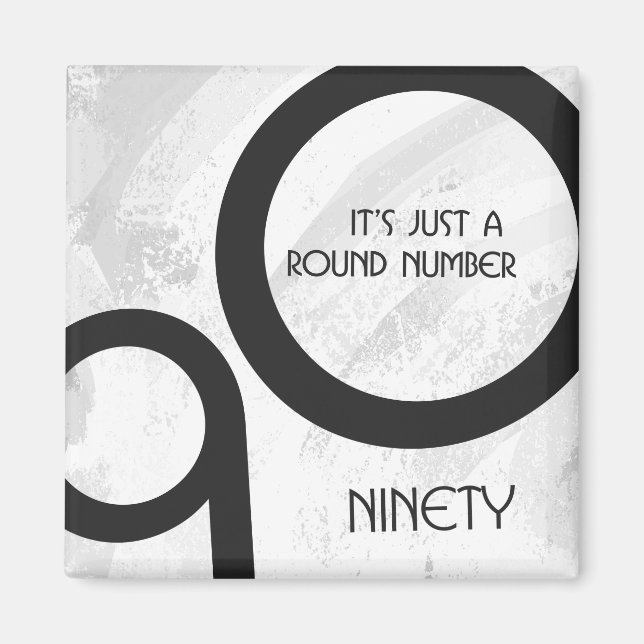 Íman Aniversário de 90 Décadas Branco (Frente)