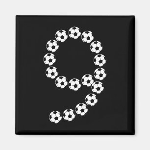 Íman Aniversário de 9 anos Futebol Soccer Meninos Crian