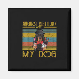 Íman Aniversário De Agosto Com Meu Gordon Setter Dog 20
