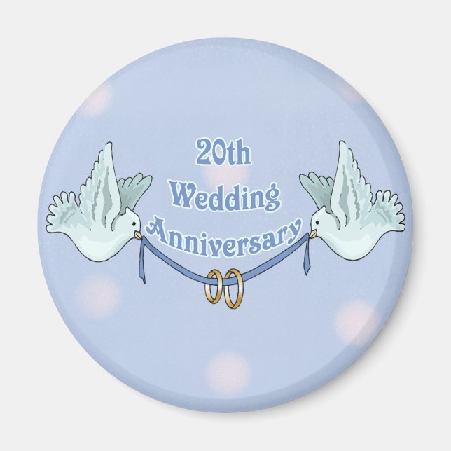 Íman Aniversário de Casamento de 20 (Frente)