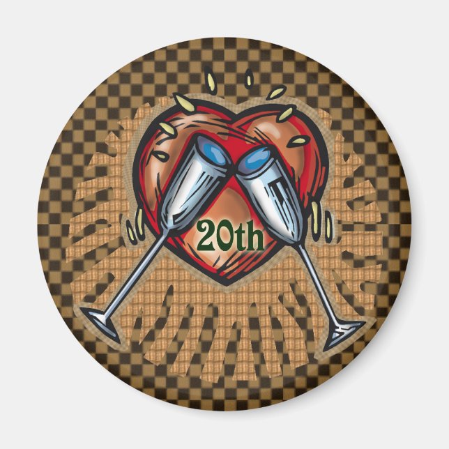 Íman Aniversário de Casamento de 20 (Frente)