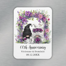 Aniversário de Casamento de 60 Anos Gnome Floral R