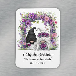 Íman Aniversário de Casamento de 60 Anos Gnome Floral R