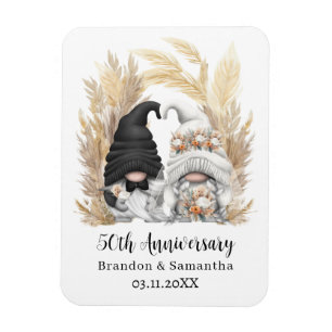 Íman Aniversário de Casamento do Gnomo Personalizado Pa