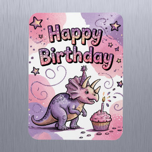 Íman Aniversário de Dinossauro Personalizado Fofas Meni