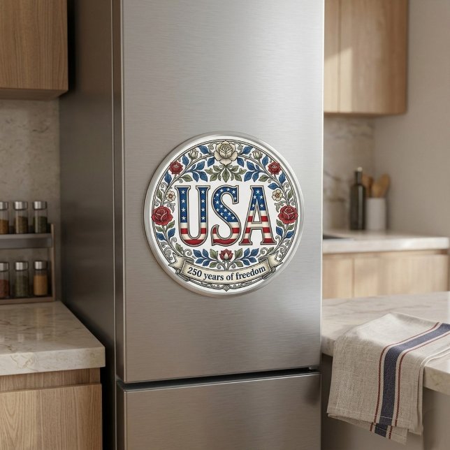 Íman Aniversário de Prata de 250 Anos de Liberdade da A (America's 250 Years of Freedom Silver Anniversary Magnet)