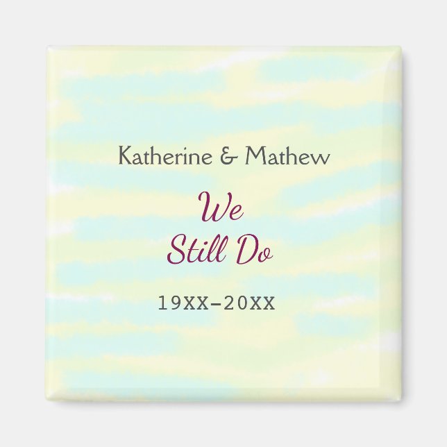 Íman Aniversário de renovação de Vow do greenpastel ama (Frente)