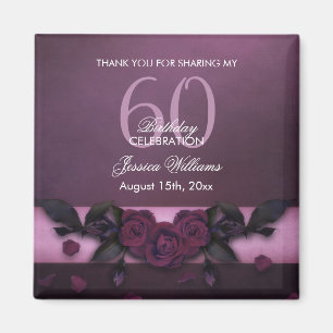 Íman Aniversário de Rosas e Pétalas Góticas Românticas