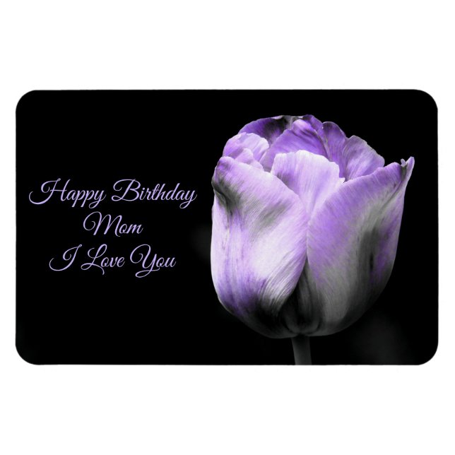 Íman Aniversário de Tulip Roxo Mãe *personalize/persona (Horizontal)